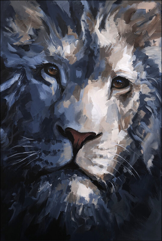 Akrylmålning Lion no.2205 av Tomas Hammar