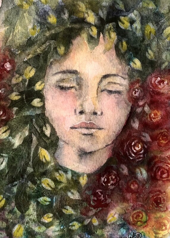 Akvarell Thorn-Rose av Annelie Wadin