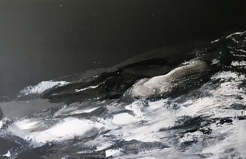 Akrylmålning Snow in darkness, Gunilla Tuvin