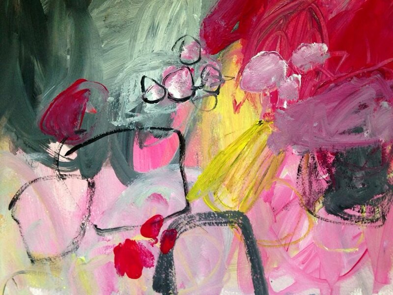 Akrylmålning Exploring Pink av Alicia Larsson