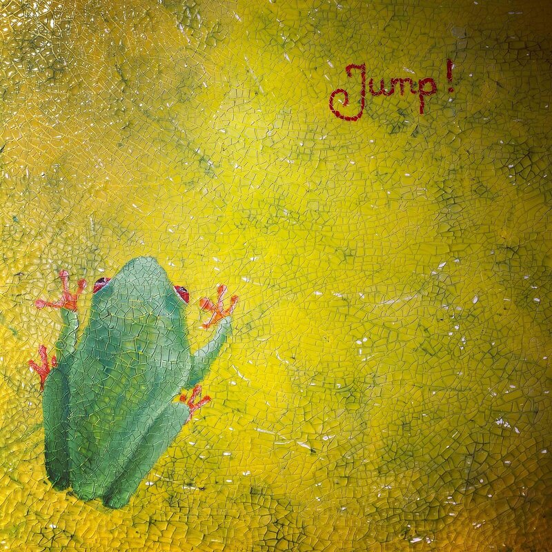 Akrylmålning Jump av Anna-Karin Lingham