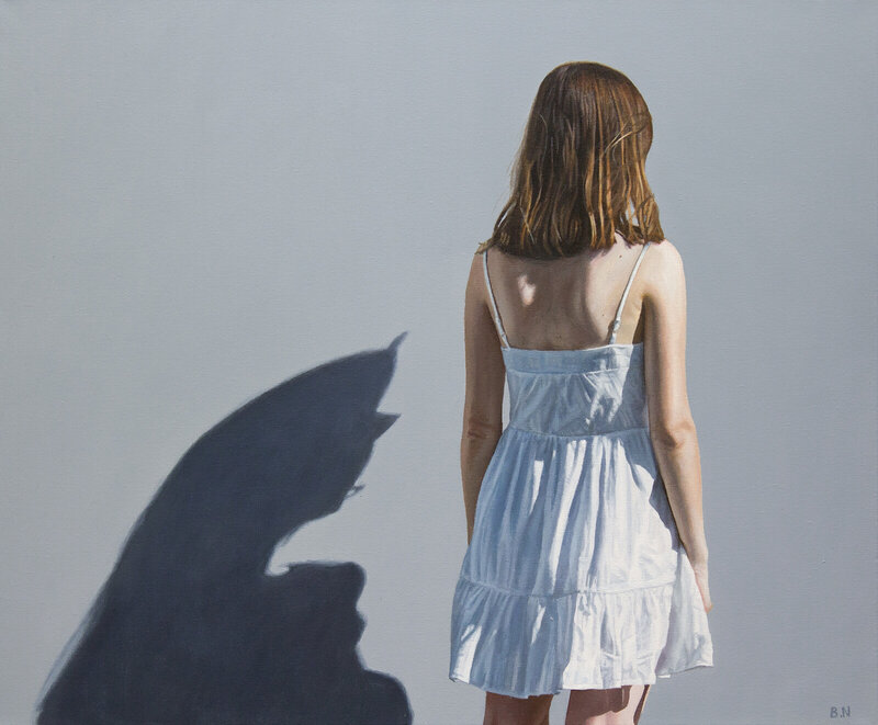 Akrylmålning A Girl and Her Shadow av Björn Nordström