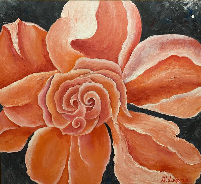 Akrylmålning A Rose Is A Rose av Anna-Karin Lingham