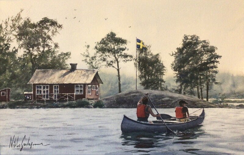 Akvarell Kanottur, Niklas Gustafsson