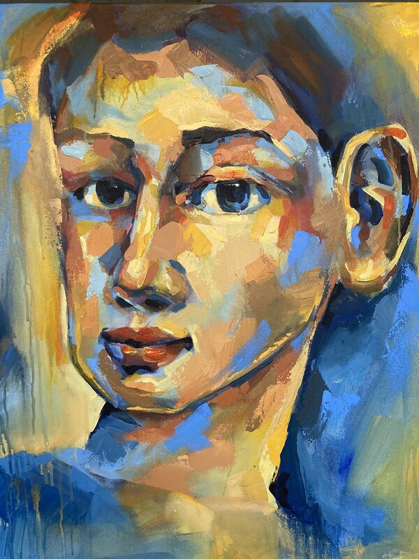 Akrylmålning Portrait 2022 av Tetiana Cherniavska