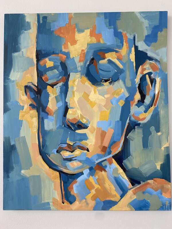 Akrylmålning Cubistic portrait av Tetiana Cherniavska