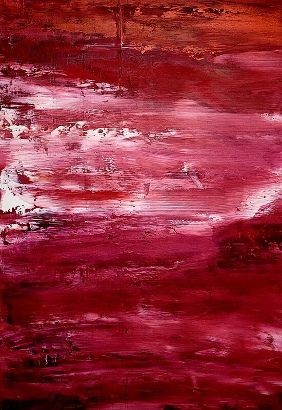 Akrylmålning Red Storm II av Tobias Staaf