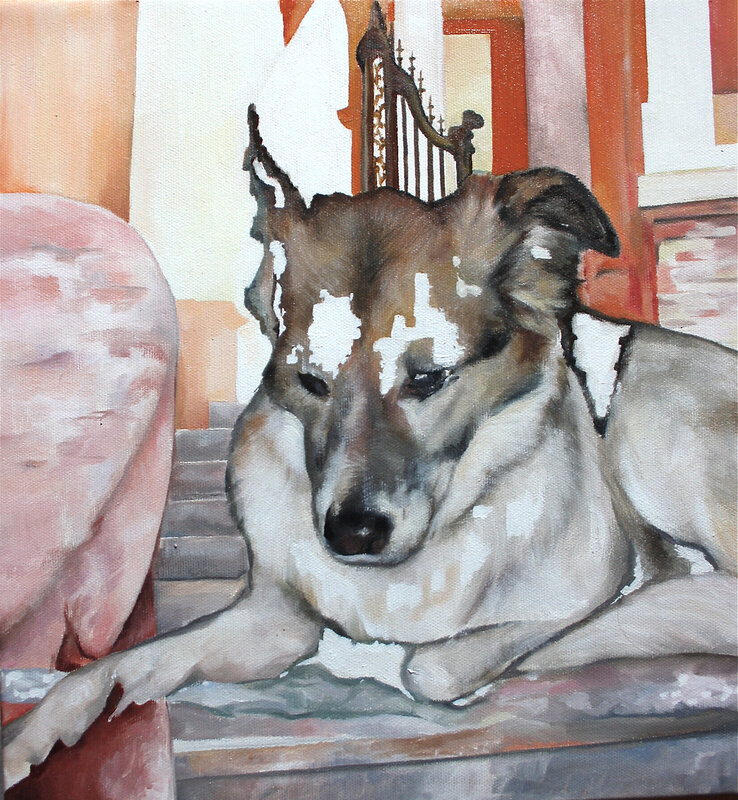 Oljemålning Hund av Ida Bentinger