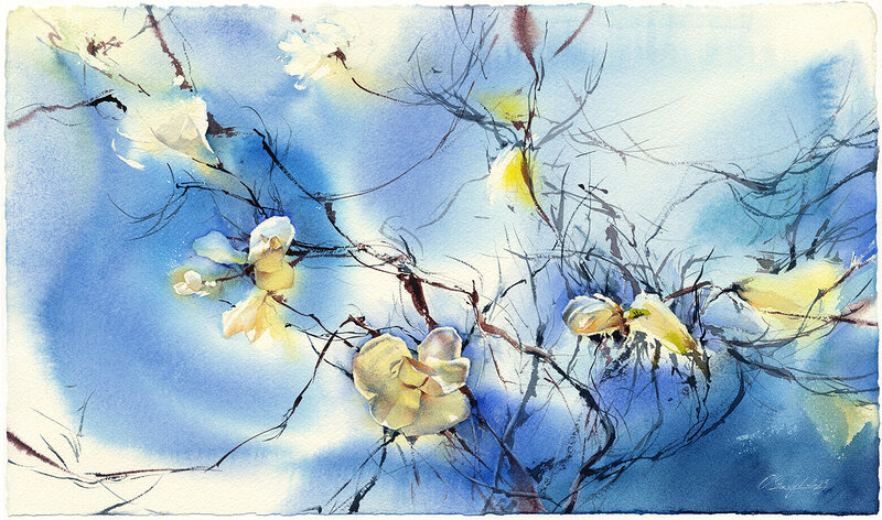 Akvarell Magnolia 2 av Olga Sternyk