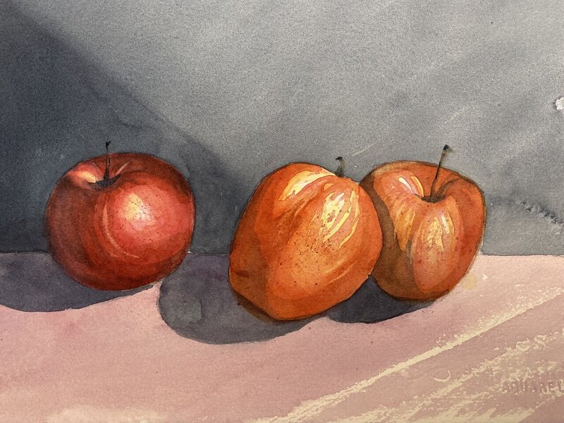 Akvarell Äpplen av Mia Svärd