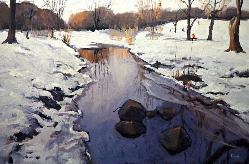 Oljemålning Vinterlandskap, Yuanyuan Liu