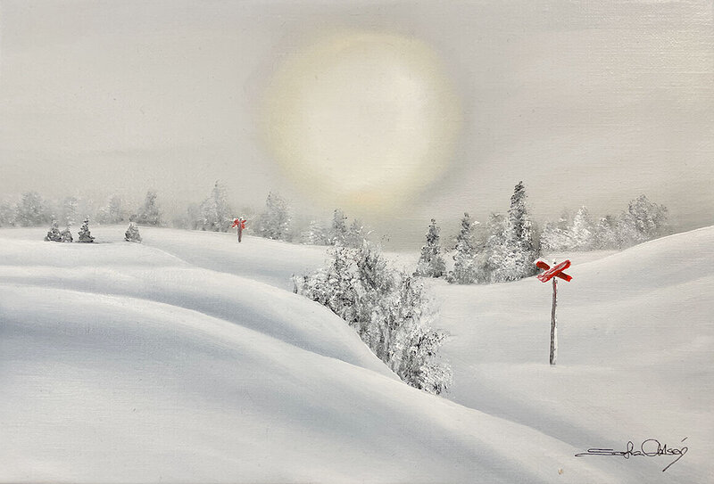 Oljemålning Vinterled I av Sofia Ohlsén