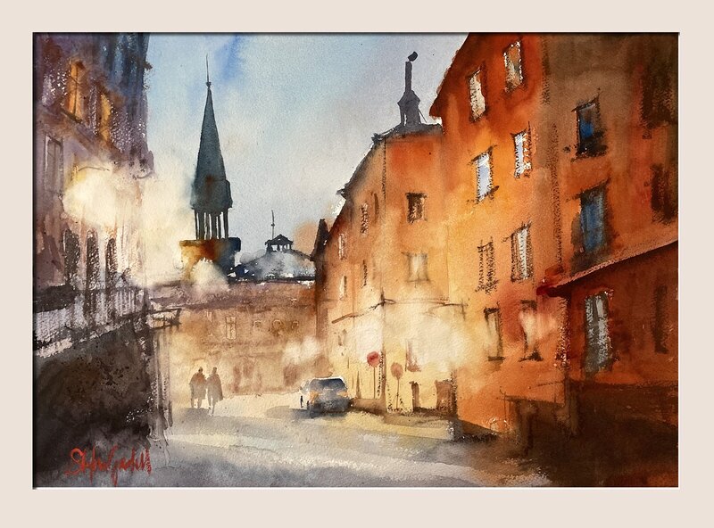 Akvarell Bellmansgatan av Stefan Gadnell