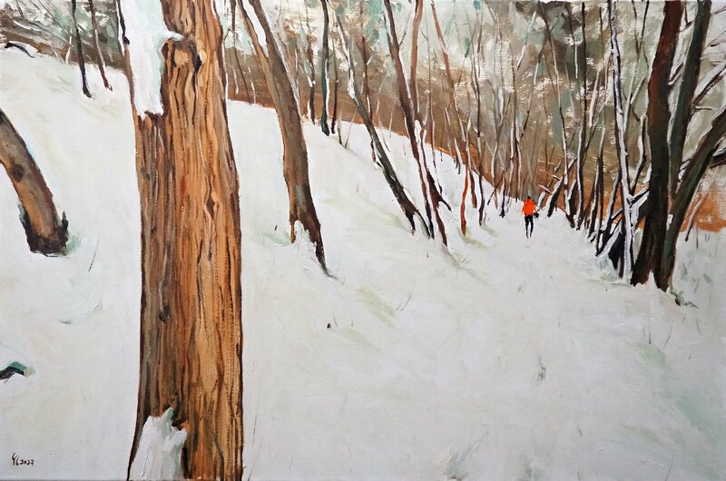 Oljemålning Vinterlandskap av Yuanyuan Liu