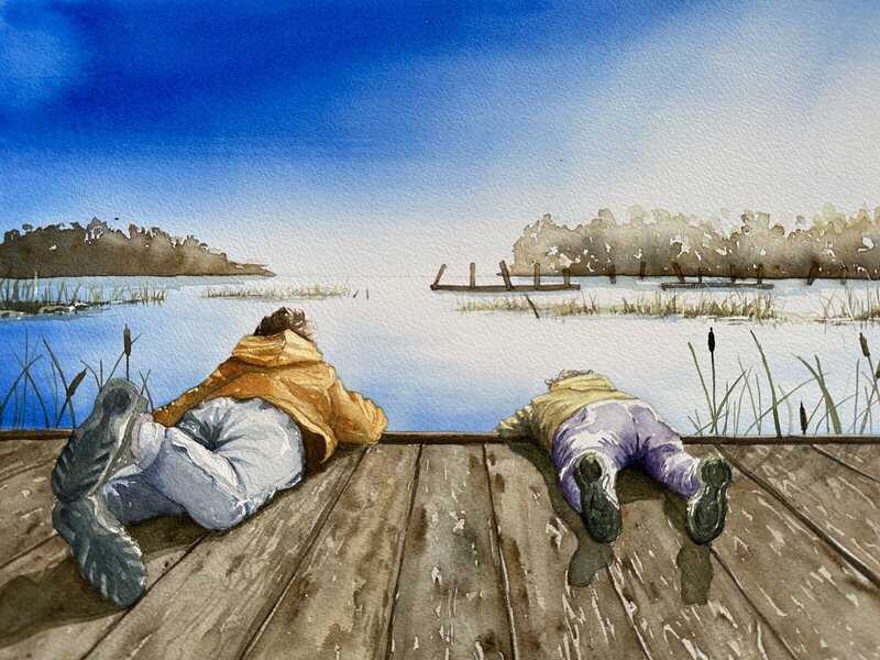 Akvarell Sommarminne av Katarina Thomassen