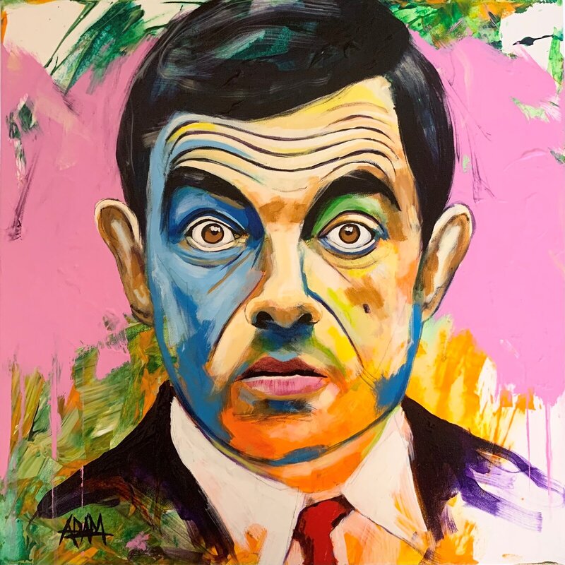 Akrylmålning Mr Bean no 2 av Adam Lunderup