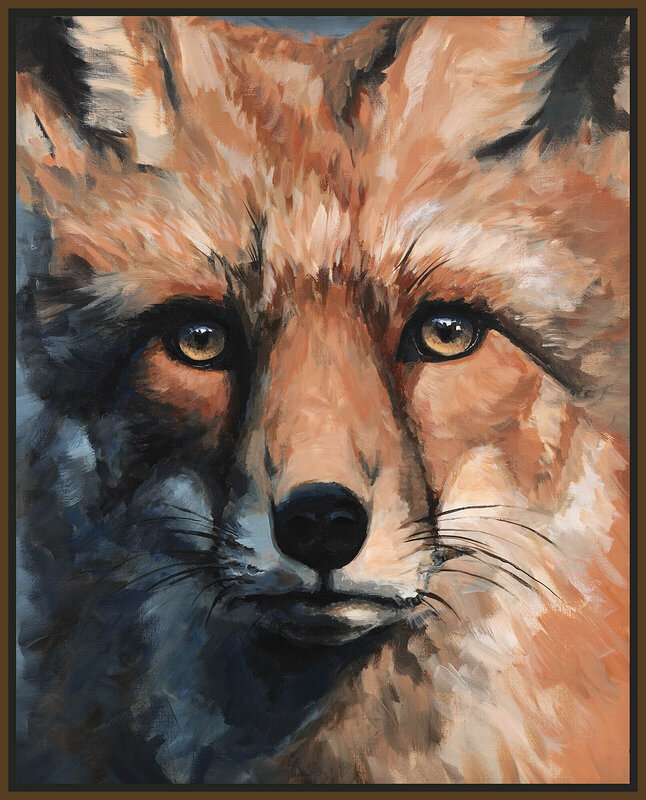 Akrylmålning Fox av Tomas Hammar