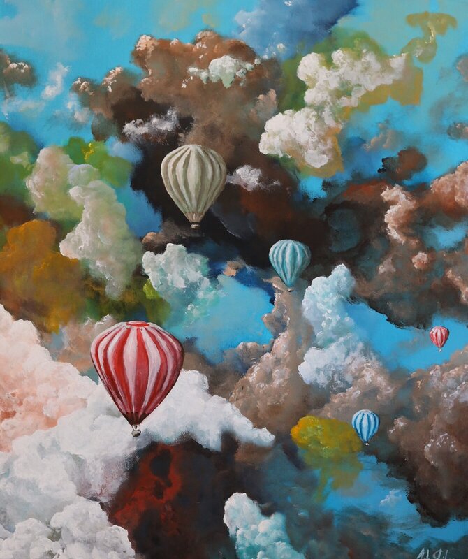 Akrylmålning Fly high av John Eriksson