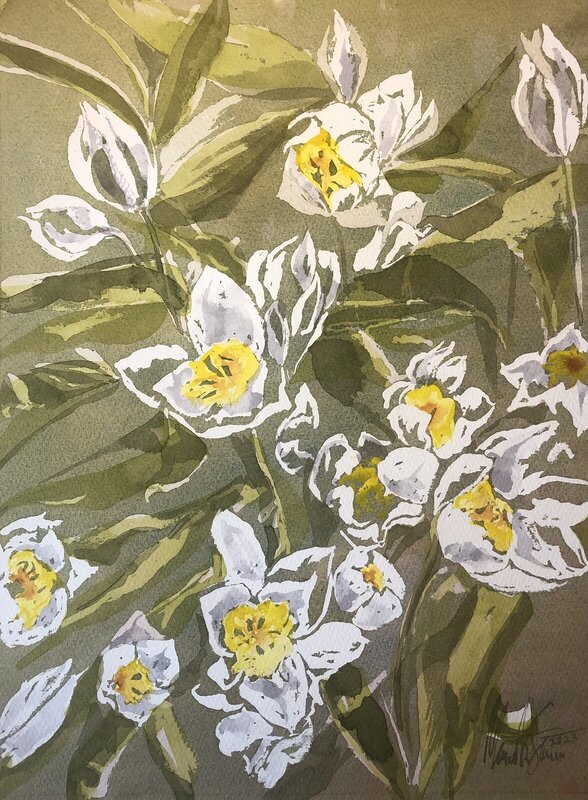 Akvarell Blomster av Märith Sovin