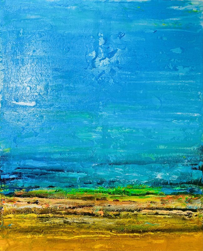 Oljemålning Nerissa (“from the sea”) 80x100 av Omid Ghorab Art