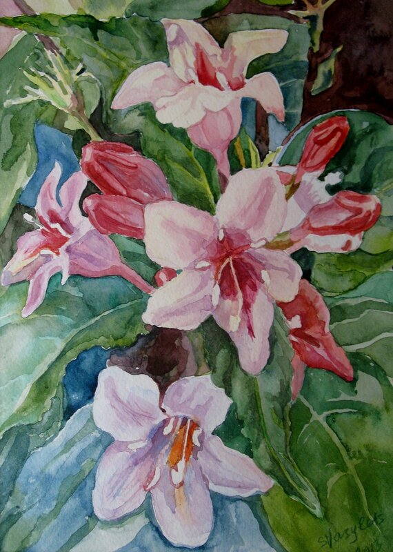 Akvarell Blommor 3 av Svitlana Vasylets