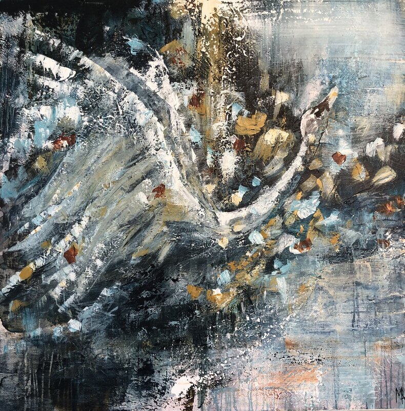Akrylmålning Raising Swan av Annette MA Stocker