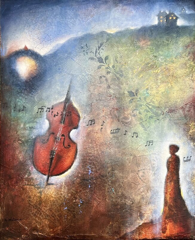 Akrylmålning The Music av Nina Wictorin