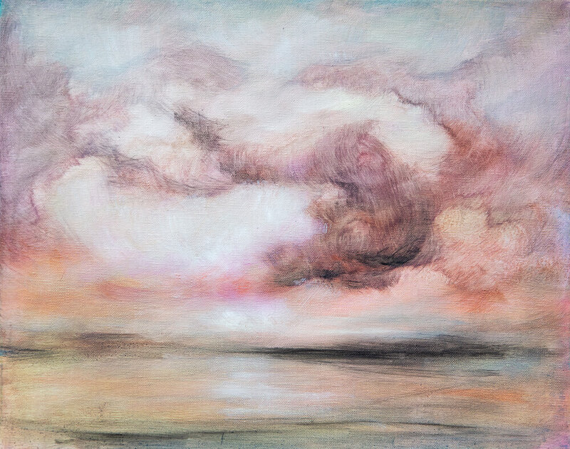 Oljemålning Rosa himmel, Linn Sunnelid