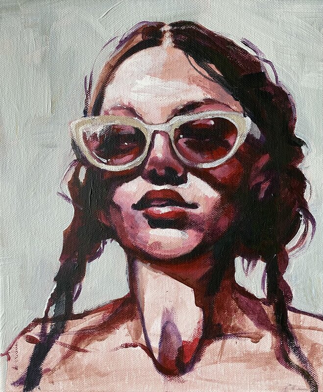 Akrylmålning Sunglasses av Olga Hassan