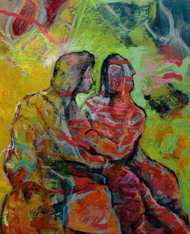 Akrylmålning Between two dreamers av Daniel Vandinja