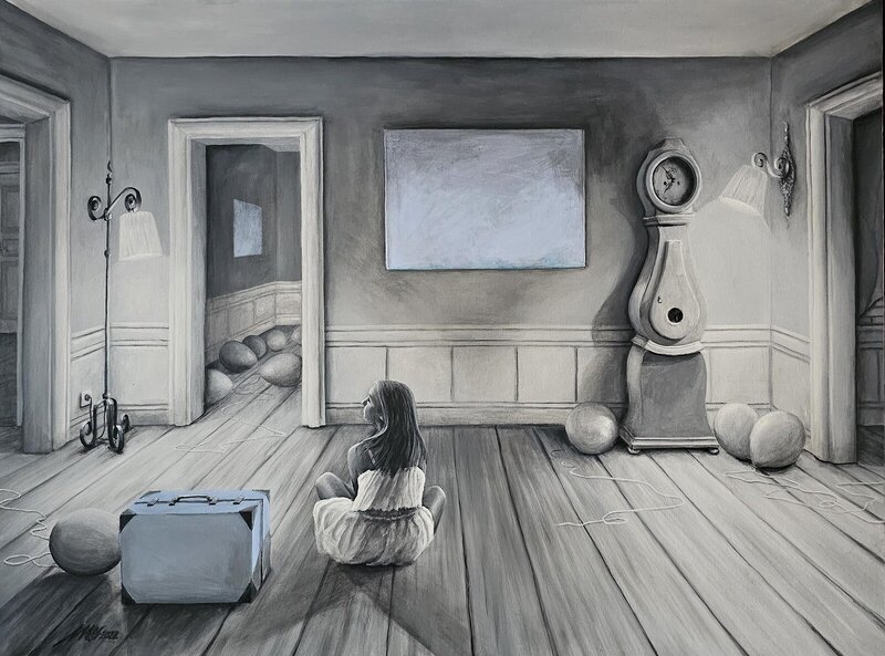 Akrylmålning "Dags att välja" - rum nr 9 och 10 av Marta Anna Szalega Szymakowska