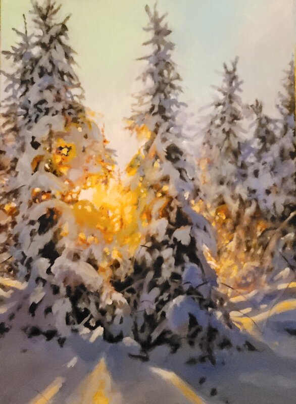 Akrylmålning Winter magic av Mathias Kärnlund