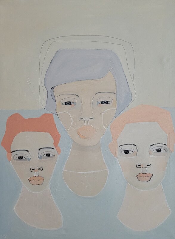 Oljemålning Trio av Cecilia Ciscar