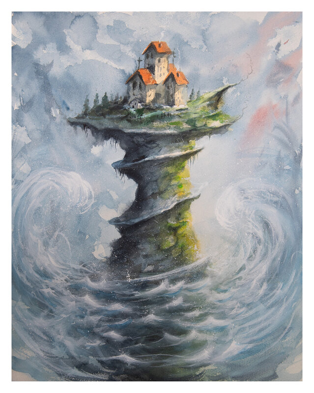 Akvarell Tiny island 2 av Mattias Norén