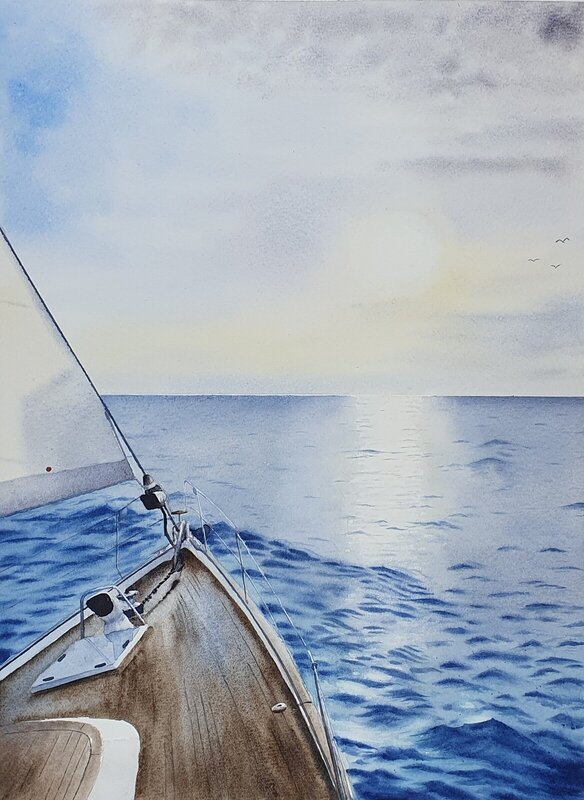 Akvarell Mot horisonten av Magnus Liden