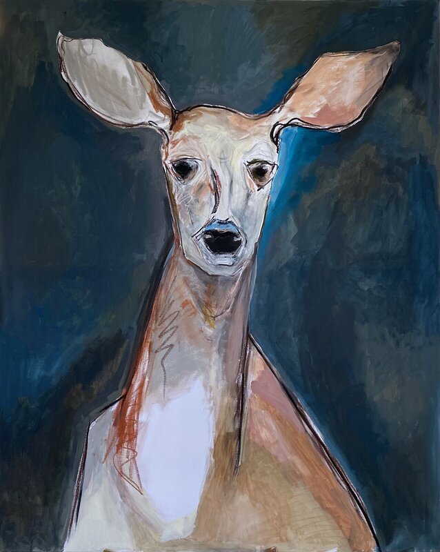 Akrylmålning Deer av Anna Wilhelmsson