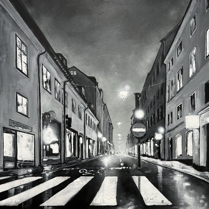 Akrylmålning Götgatan WOFOYO av Matilda Skoglund