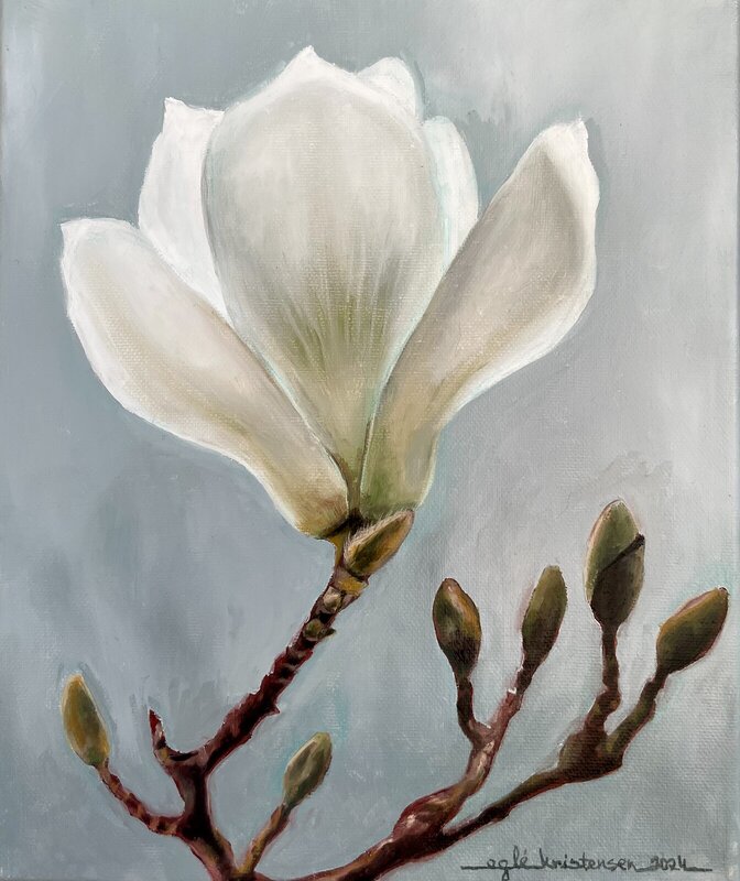 Oljemålning Magnolia av Egle Kristensen