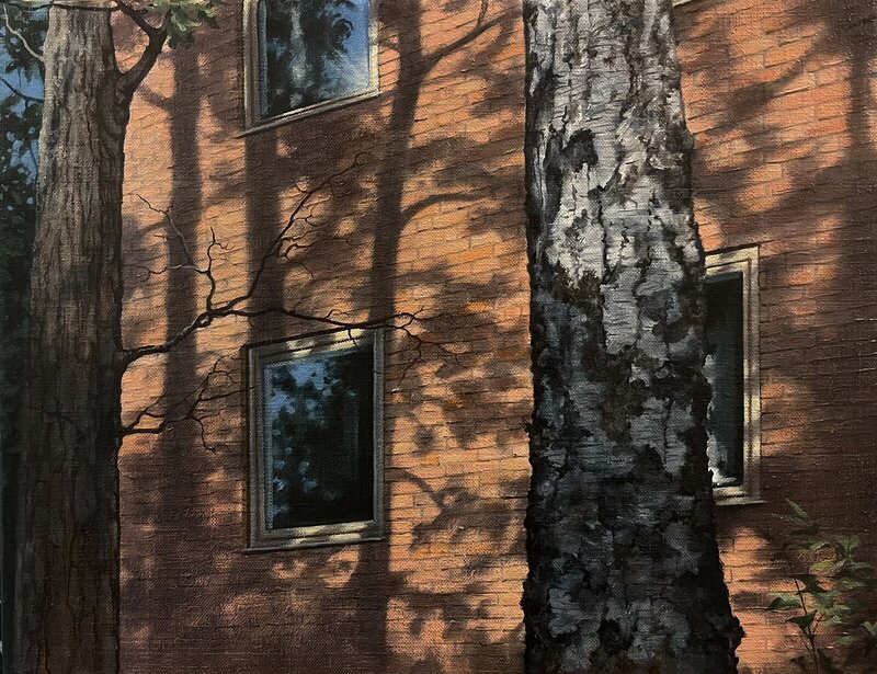Oljemålning Trädskuggor av Anette Björk Swensson