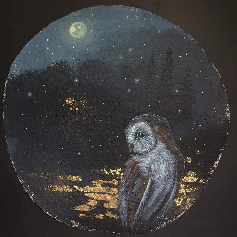 Akrylmålning Månsken av Anna Komstadius