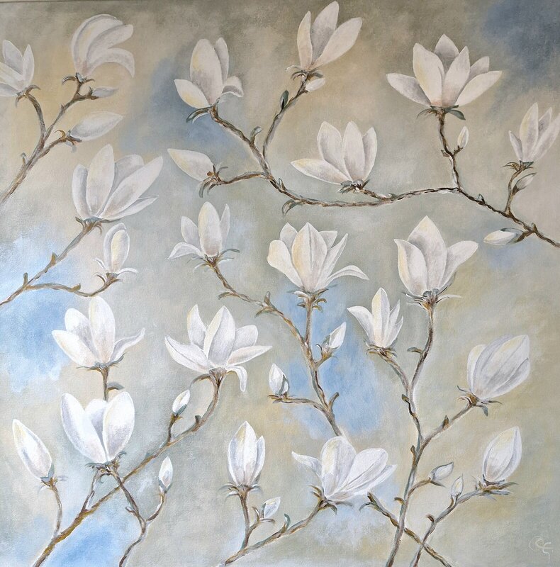Akrylmålning Magnolia av Catarina Gyllander