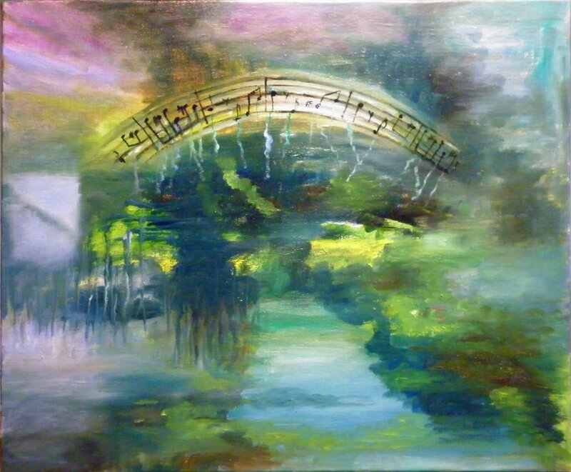 Oljemålning Drömmarnas bro av Kajsa Stamenkovic