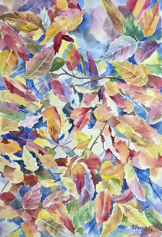 Akvarell Autumn jazz av Svitlana Vasylets