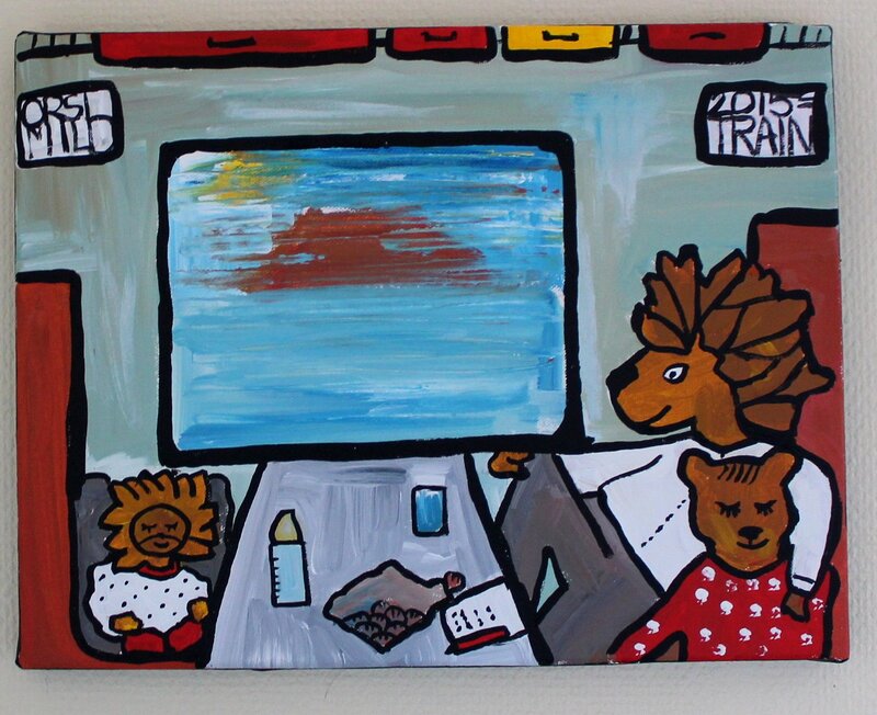 Akrylmålning Train II av Orsi Mild