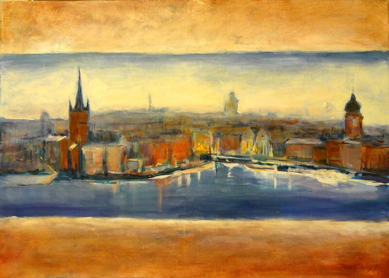 Akrylmålning Stockholm 1 av Dora Krincy