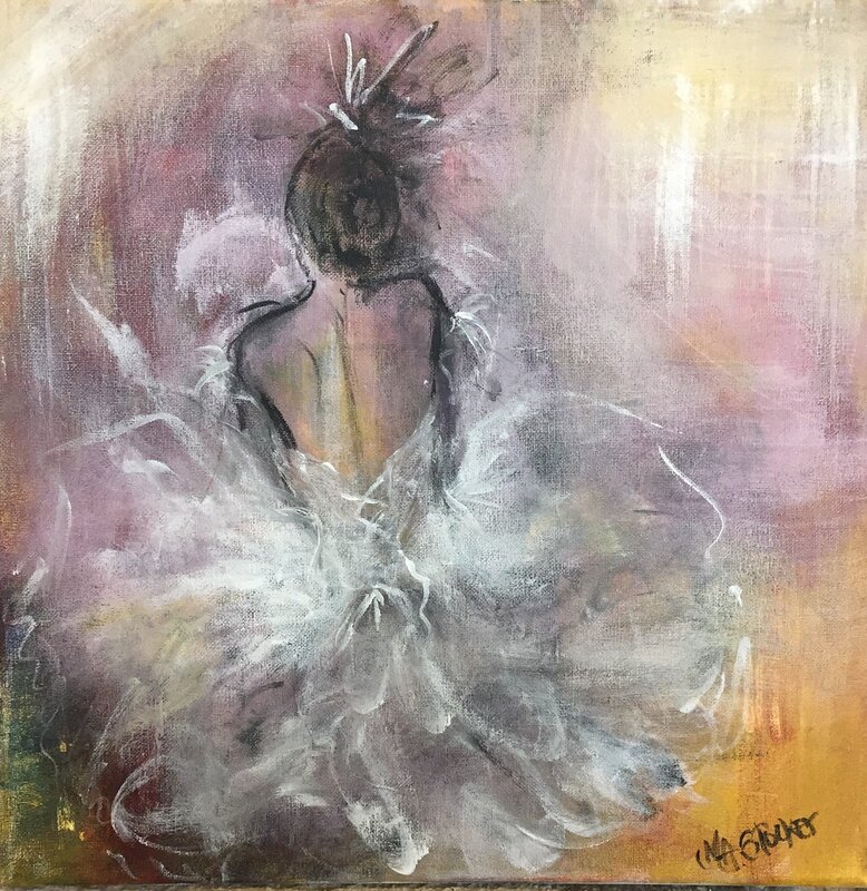 Akrylmålning Dancer av Annette MA Stocker
