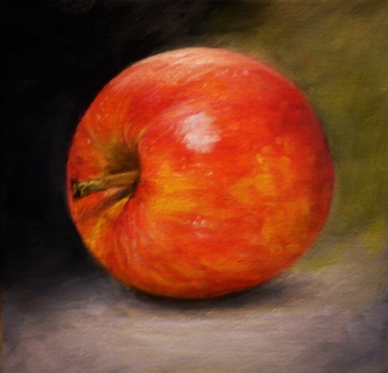 Oljemålning Äpple av Kajsa Stamenkovic