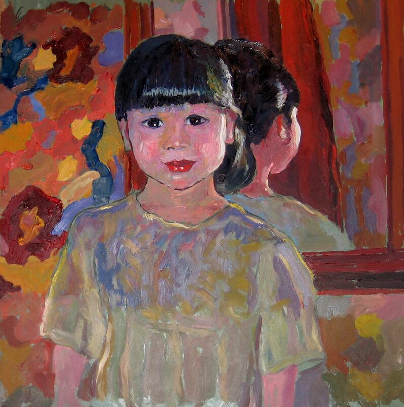 Oljemålning Flickan framför spegeln av Sebastian Marquez