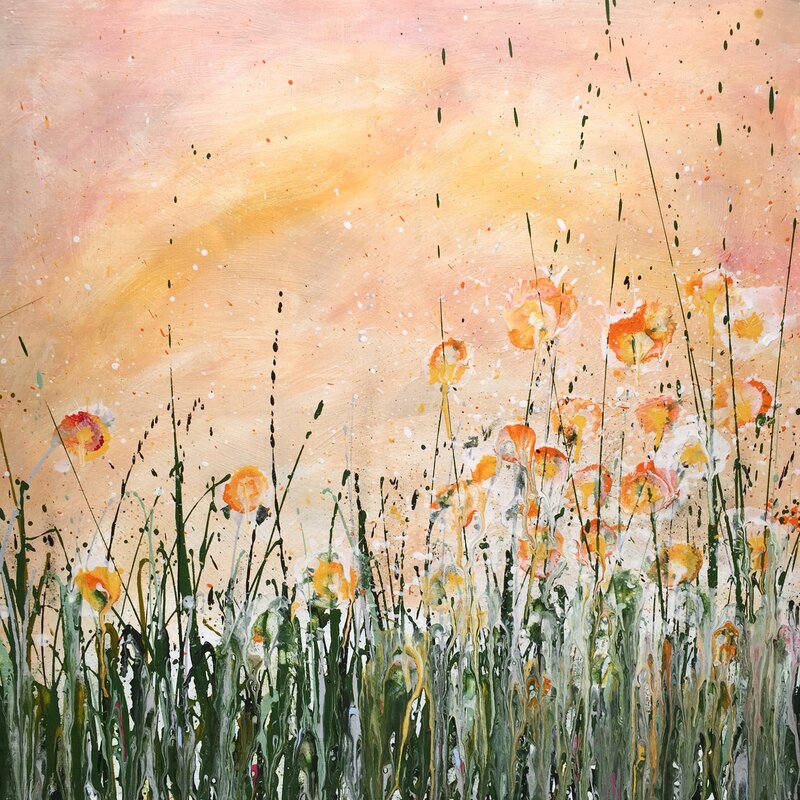 Akrylmålning Poppy Sunrise av Joacim Broström • JoacimArt
