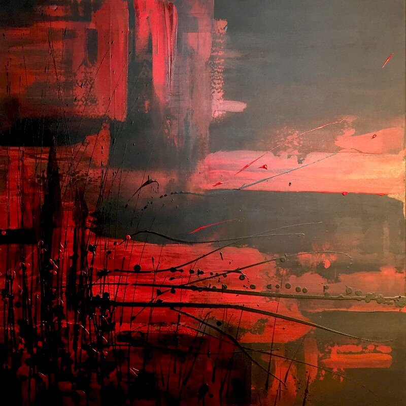 Akrylmålning Red Lava av Joacim Broström • JoacimArt
